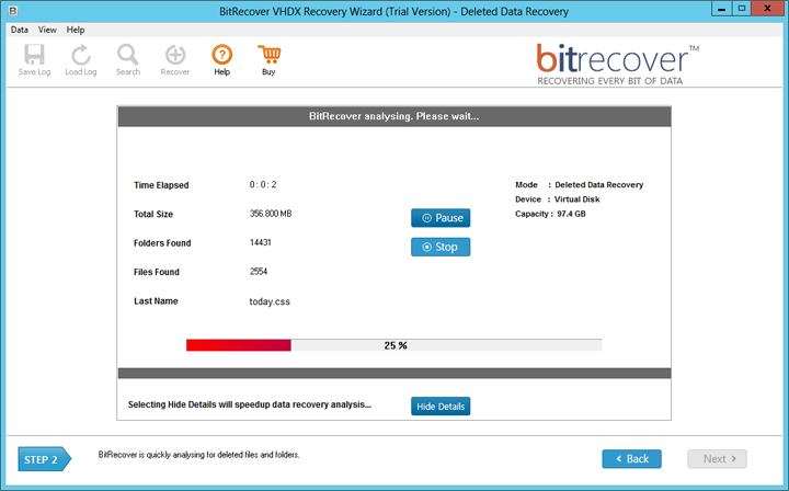 Steps for vhdx recovery